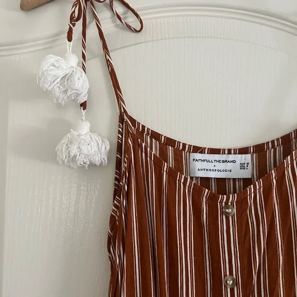 Faithfull the Brand x Anthropologie Terracotta and White Striped Midi Dress - Picture 5 of 5